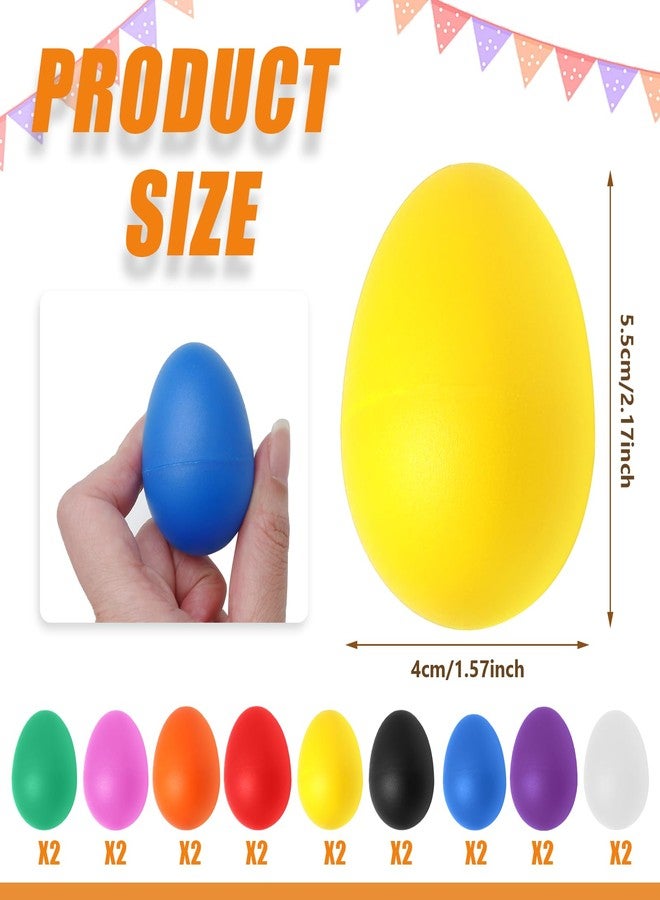 Litoexpe 18 PCS Plastic Egg Shaker Set (9 Color), Musical Hand Percussion Shakers, Musical Egg Maracas Percussion Instruments - Image 2